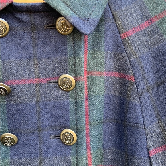 Ann Taylor LOFT Wool Plaid Cape Coat XS S - Picture 6 of 9